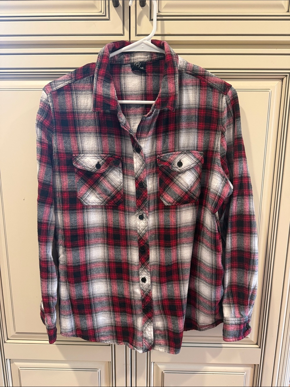 Empyre Red, Black & White Plaid Flannel Shirt